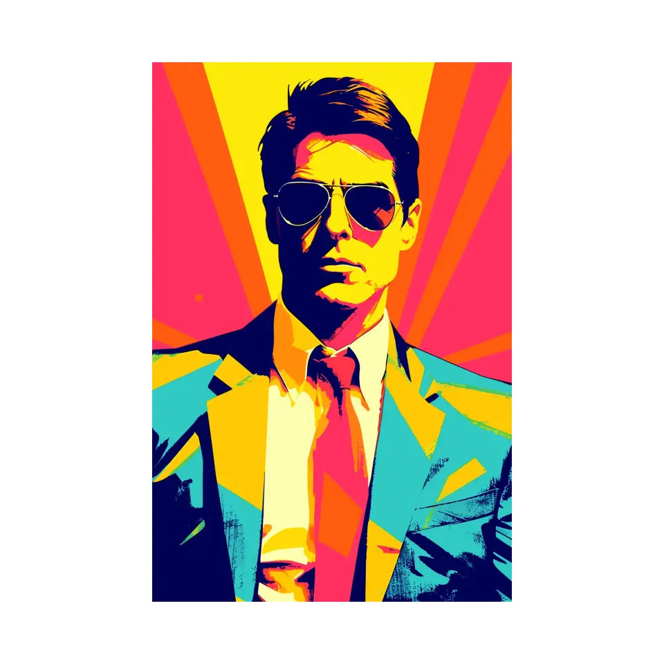 Colorful pop art of Tom Cruise