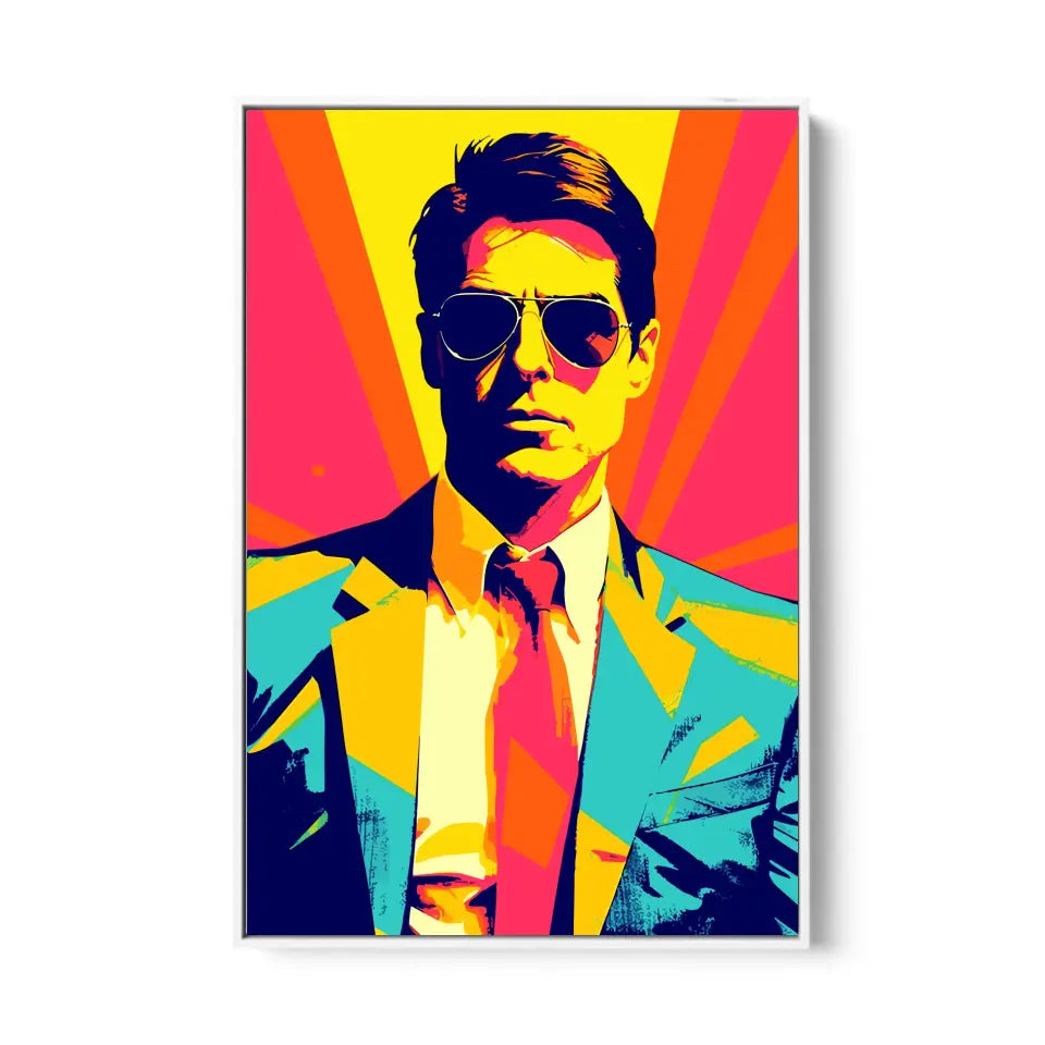 Colorful pop art of Tom Cruise