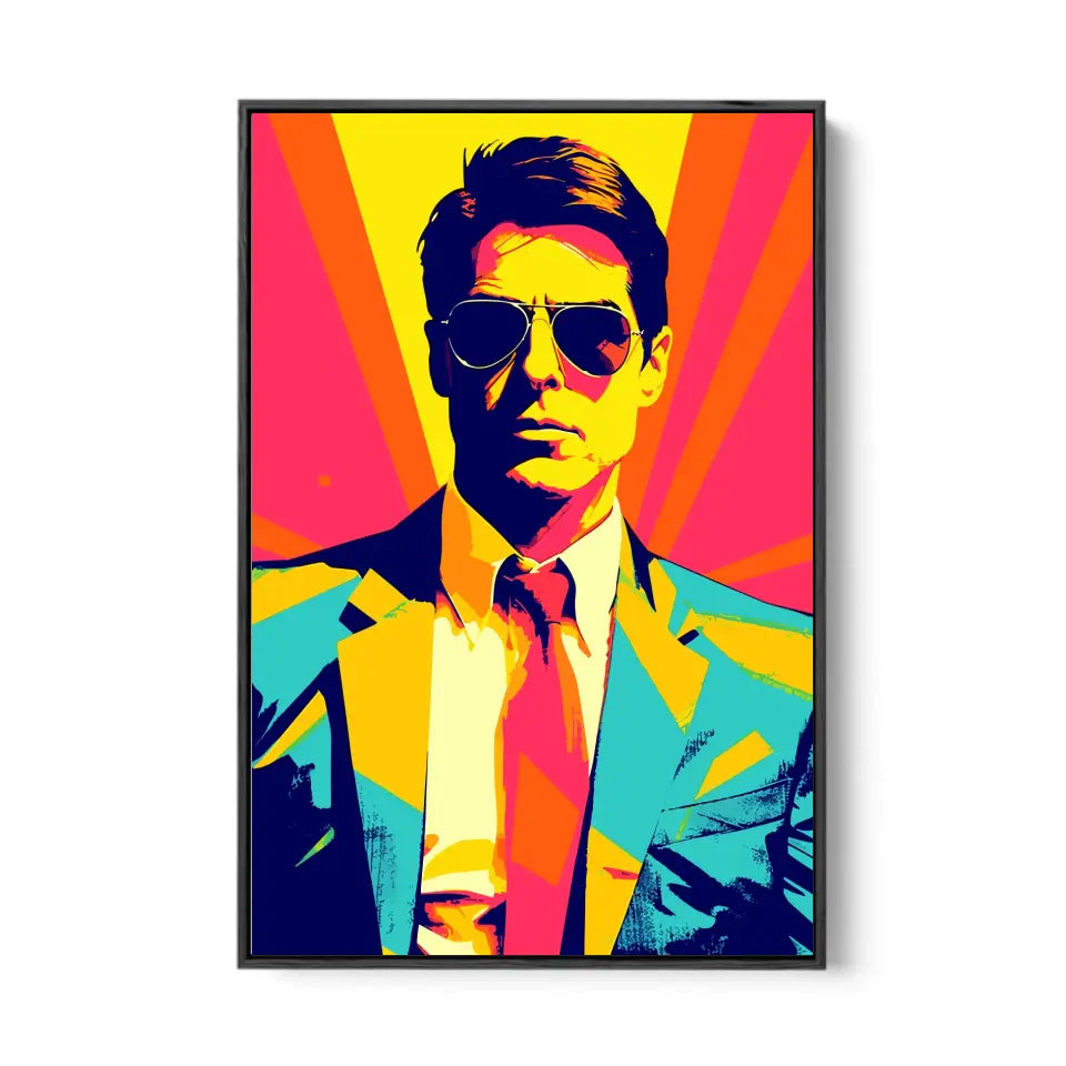 Colorful pop art of Tom Cruise