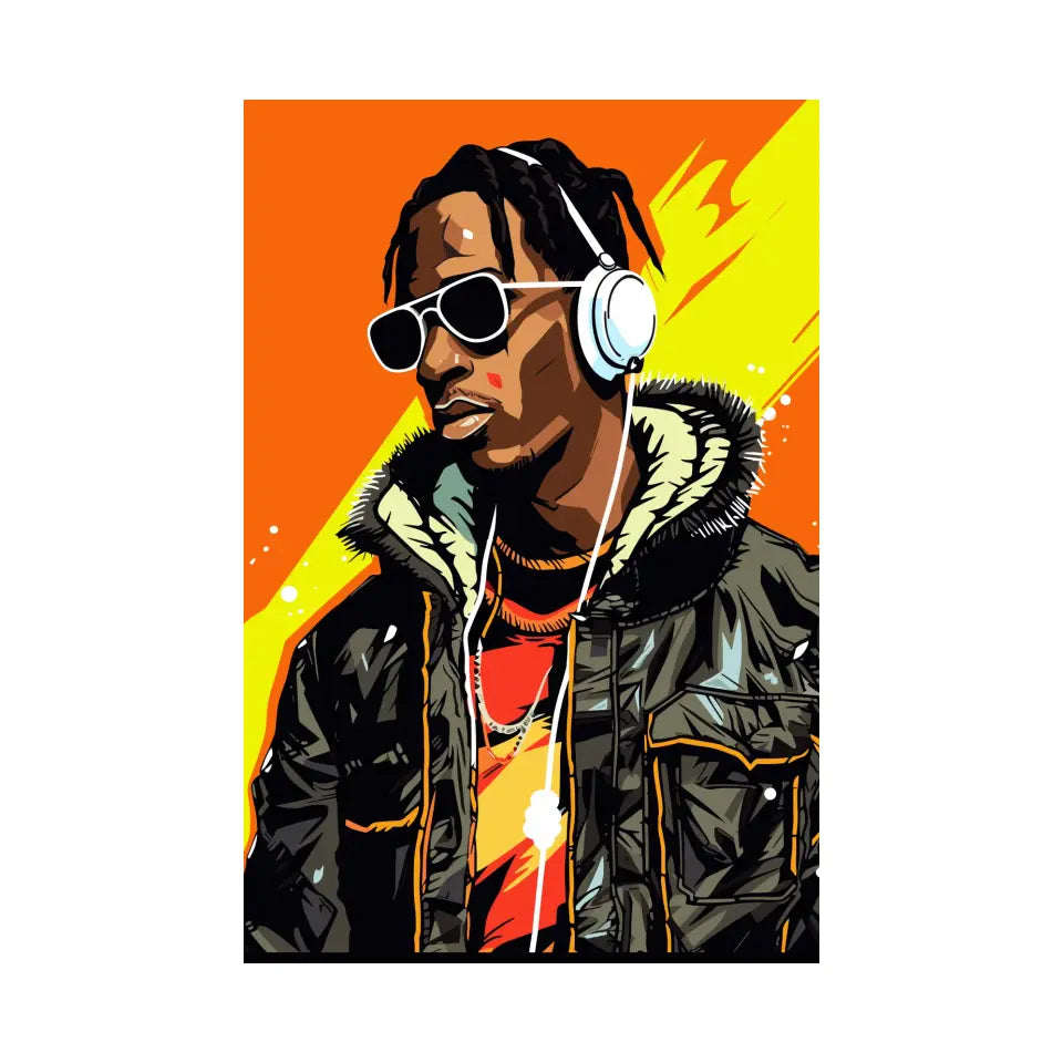 Colorful pop art of Travis Scott I