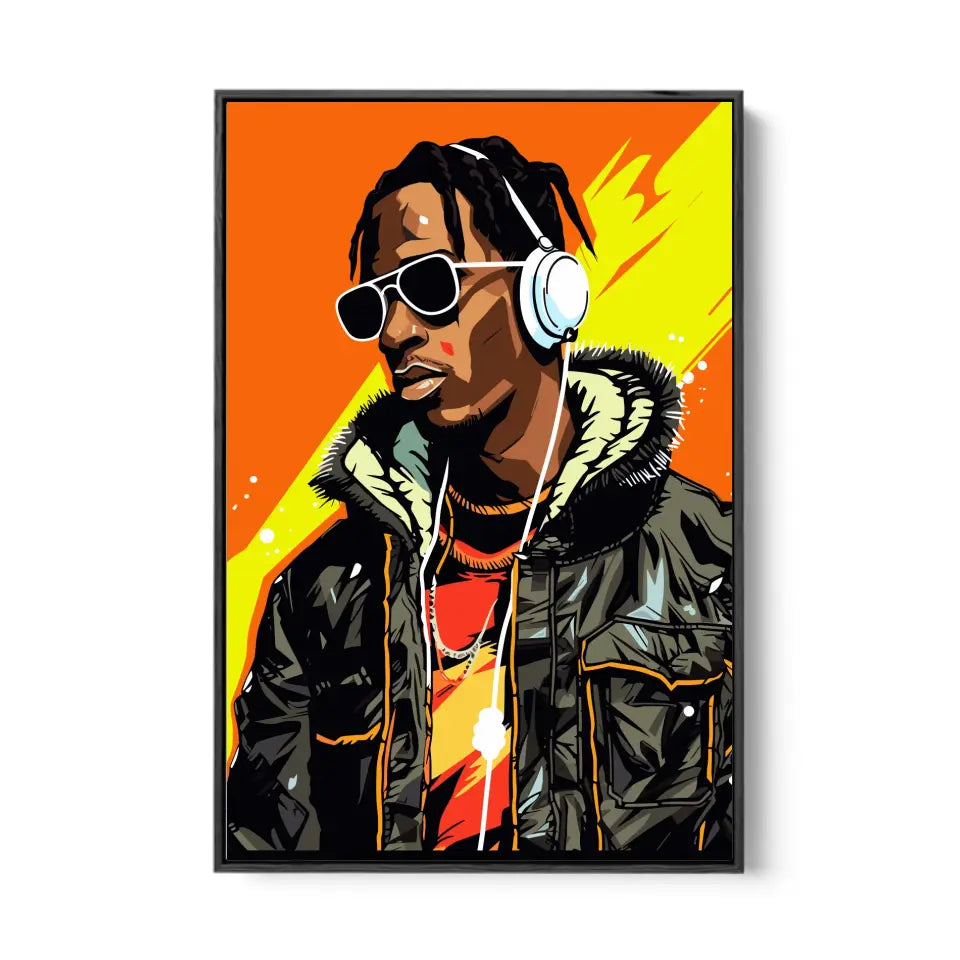 Colorful pop art of Travis Scott I