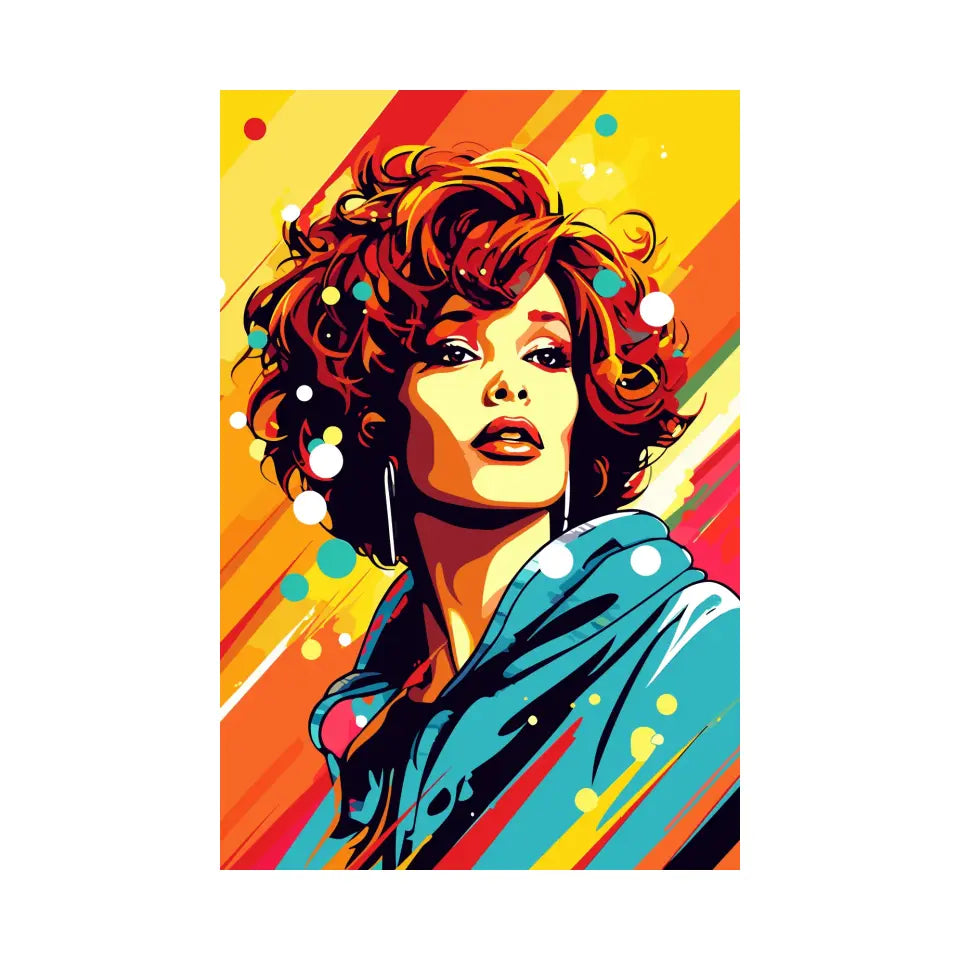 Colorful pop art of Whitney Houston