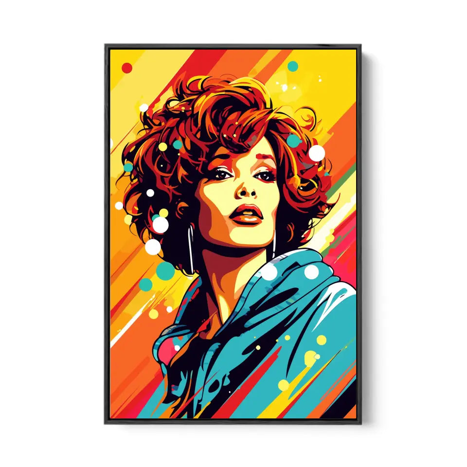 Colorful pop art of Whitney Houston