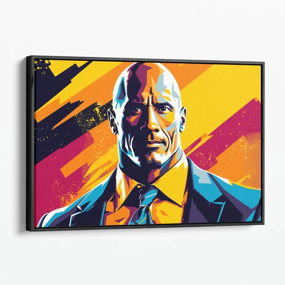 Colorful pop art of Dwayne Johnson