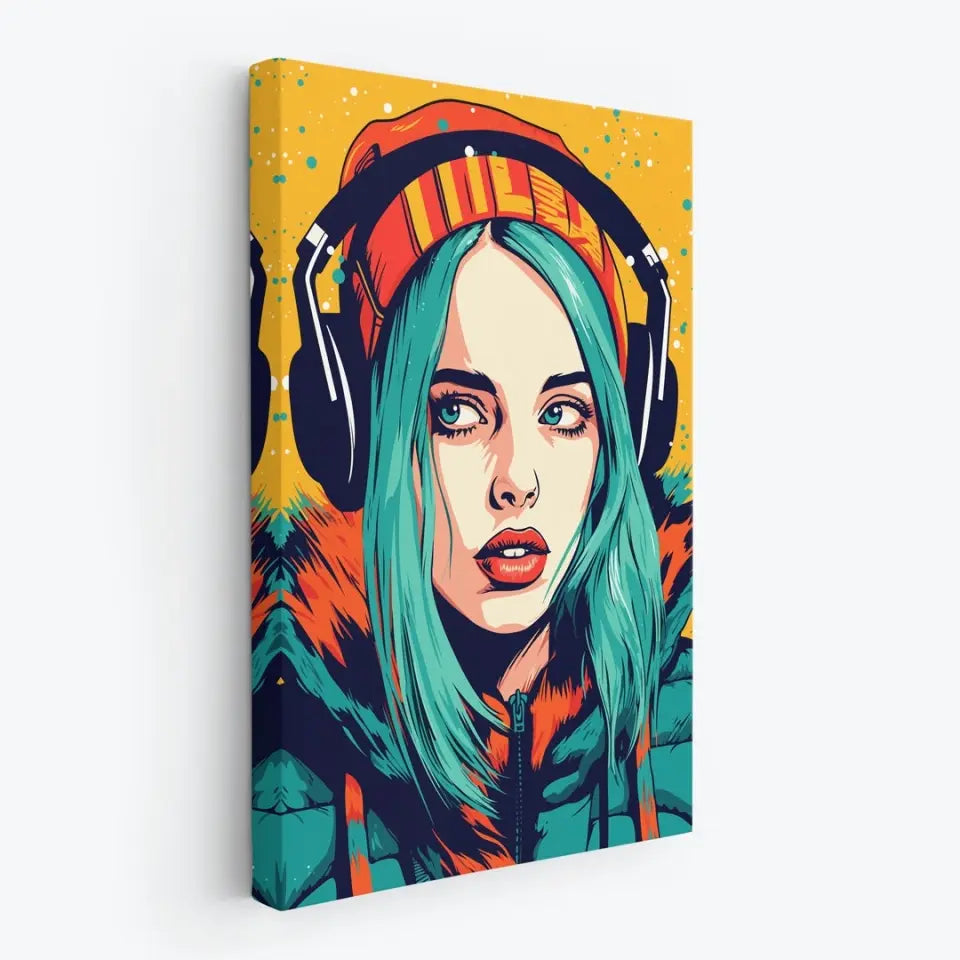 Colorful pop art of Billie Eilish I