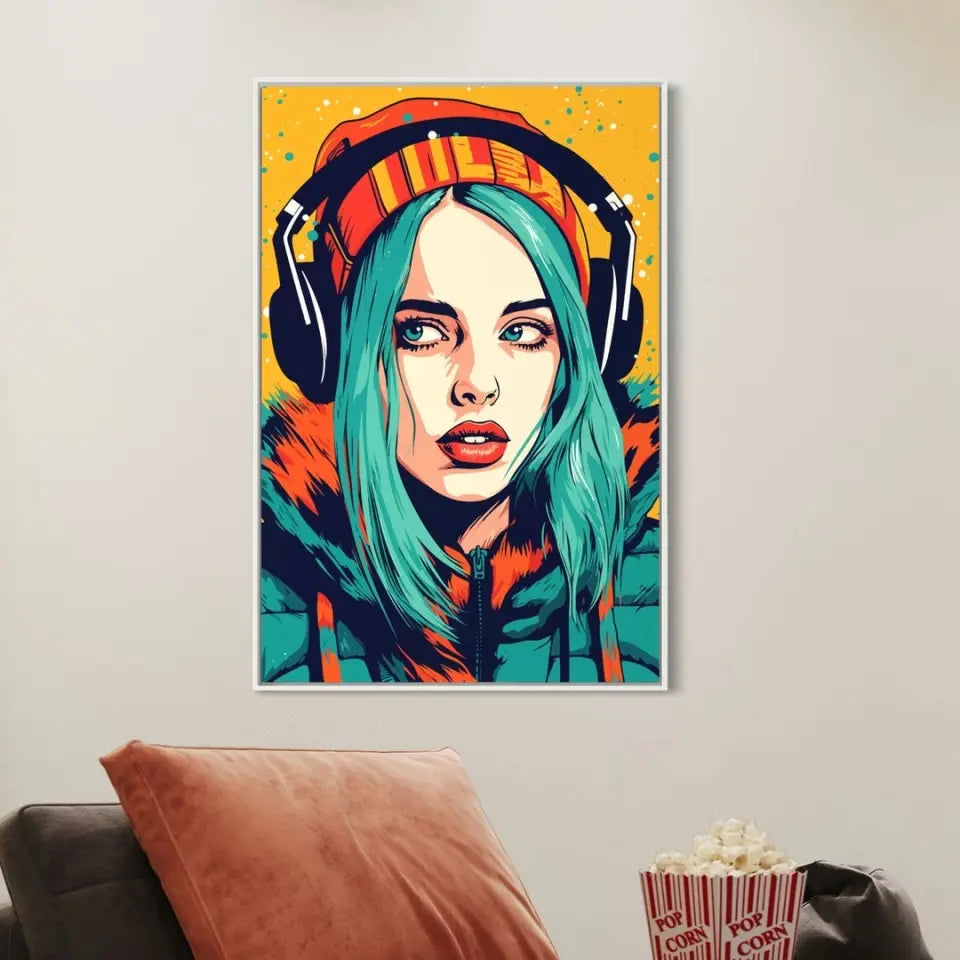 Colorful pop art of Billie Eilish I