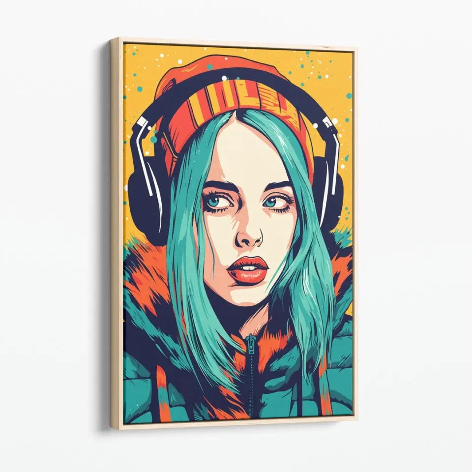 Colorful pop art of Billie Eilish I