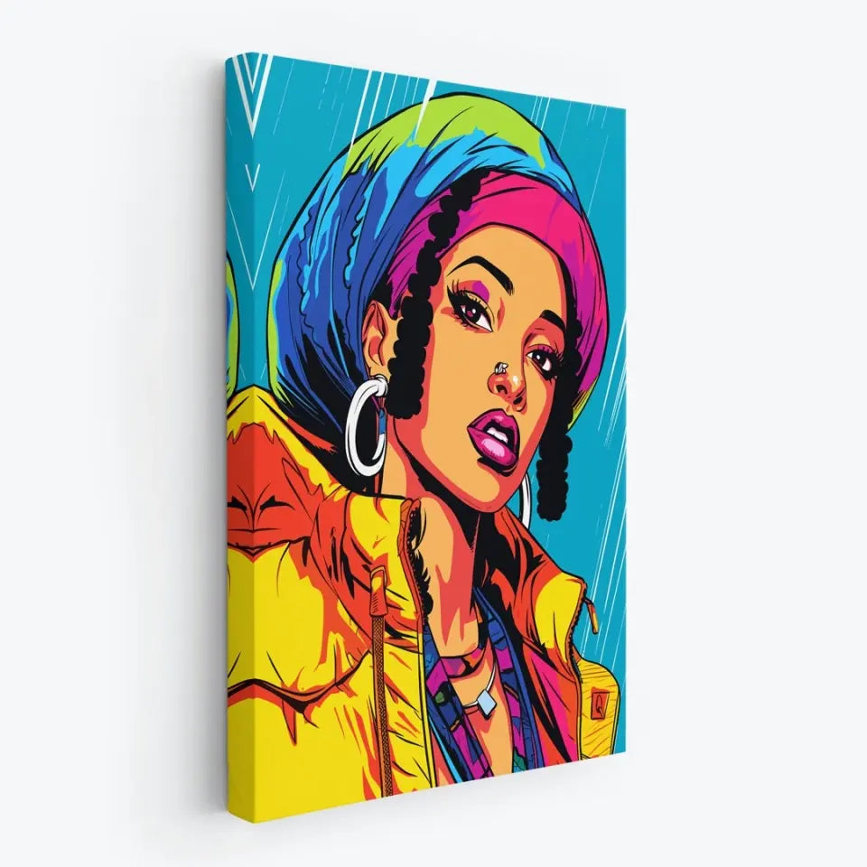 Colorful pop art of Cardi B I