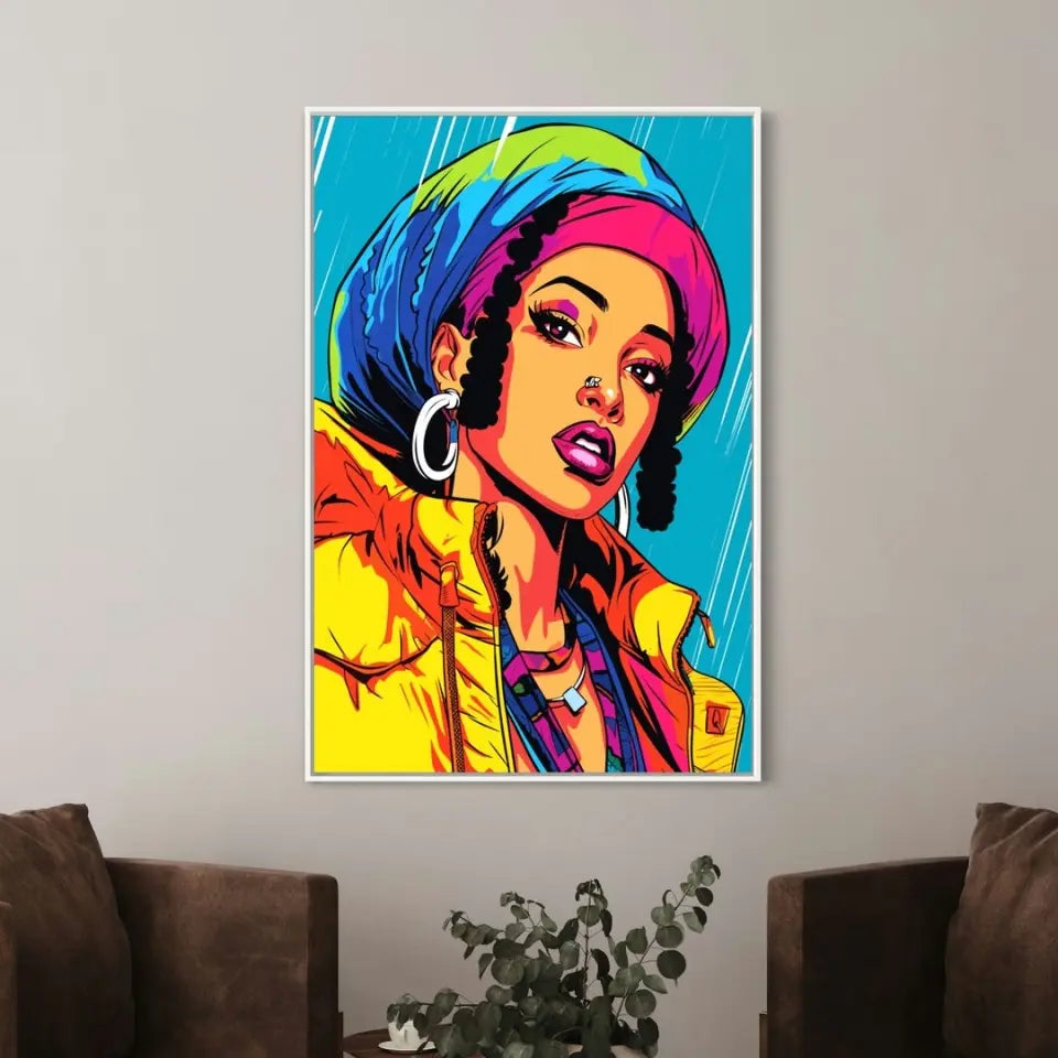 Colorful pop art of Cardi B I