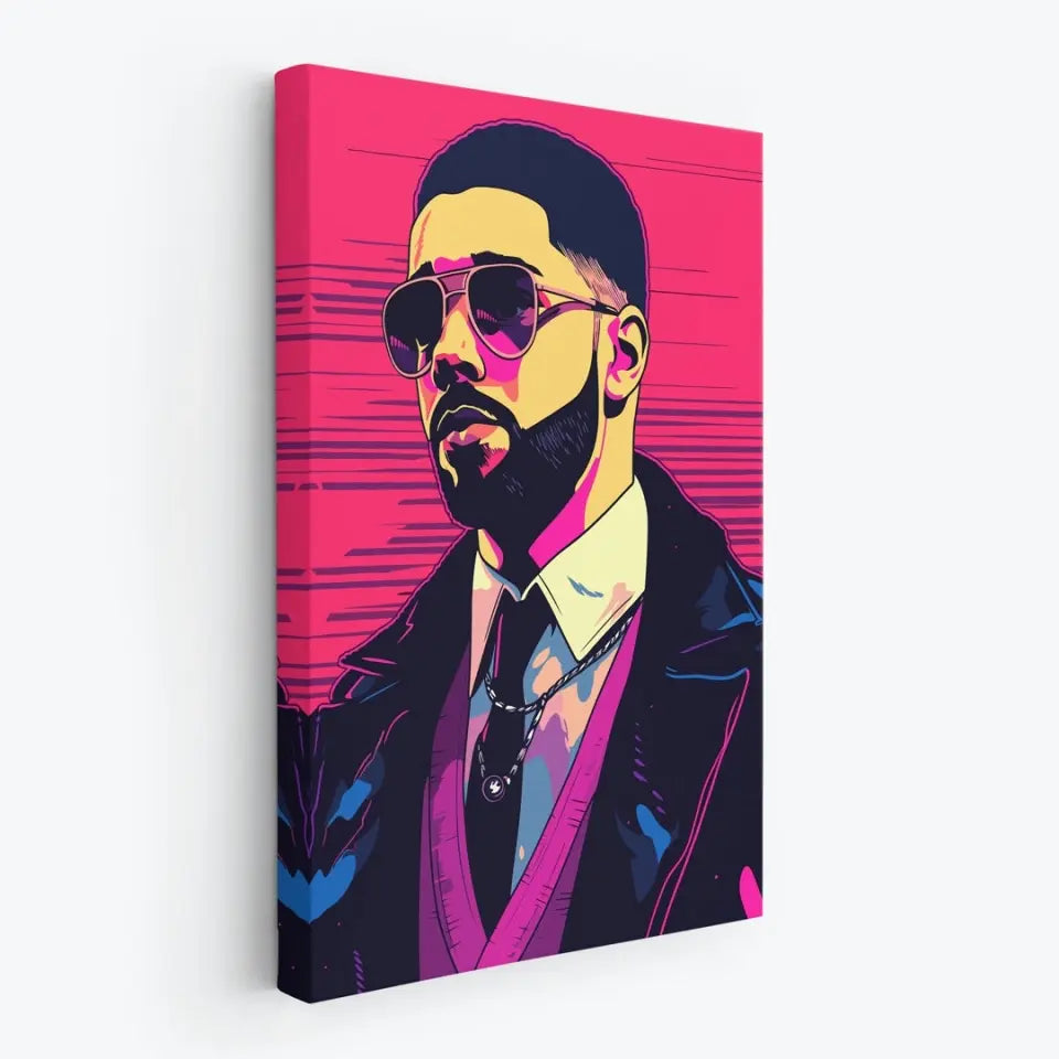 Colorful pop art of Drake