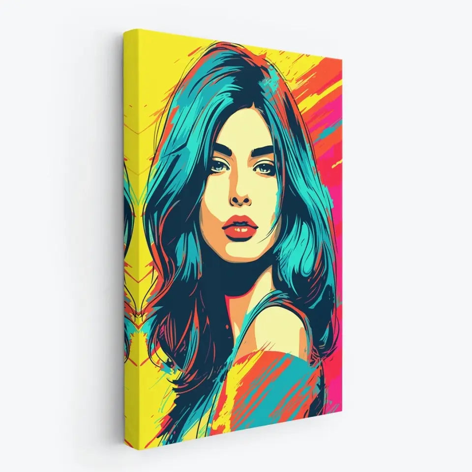 Colorful pop art of Dua Lipa