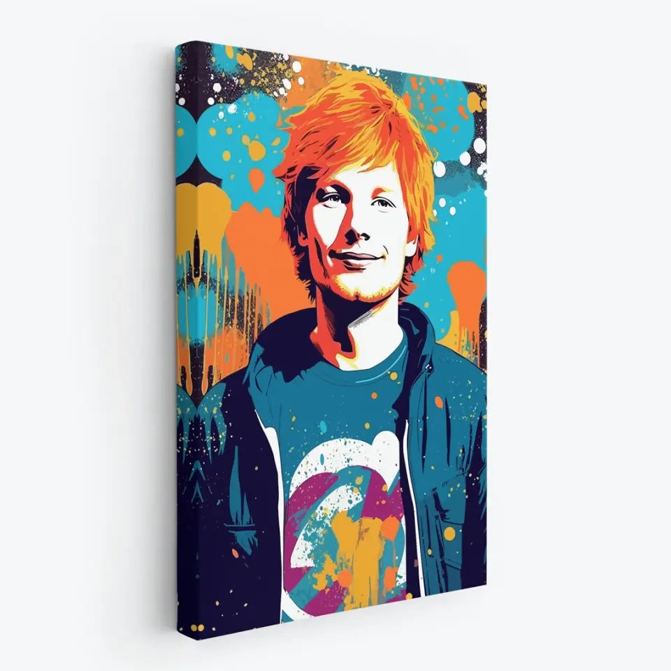 Colorful pop art of Ed Sheeran
