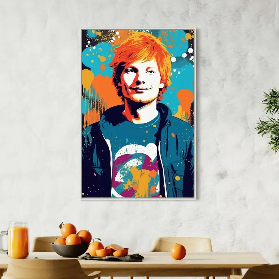 Colorful pop art of Ed Sheeran