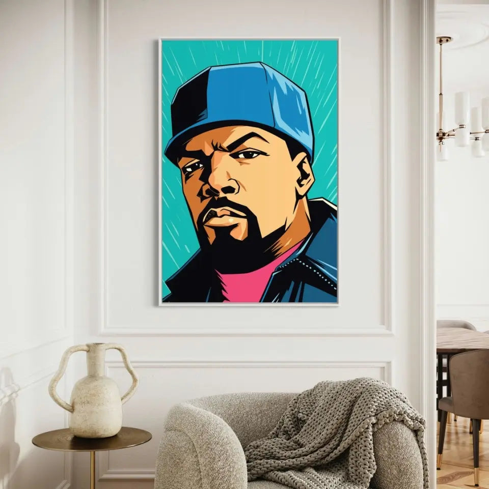 Colorful pop art of Ice Cube