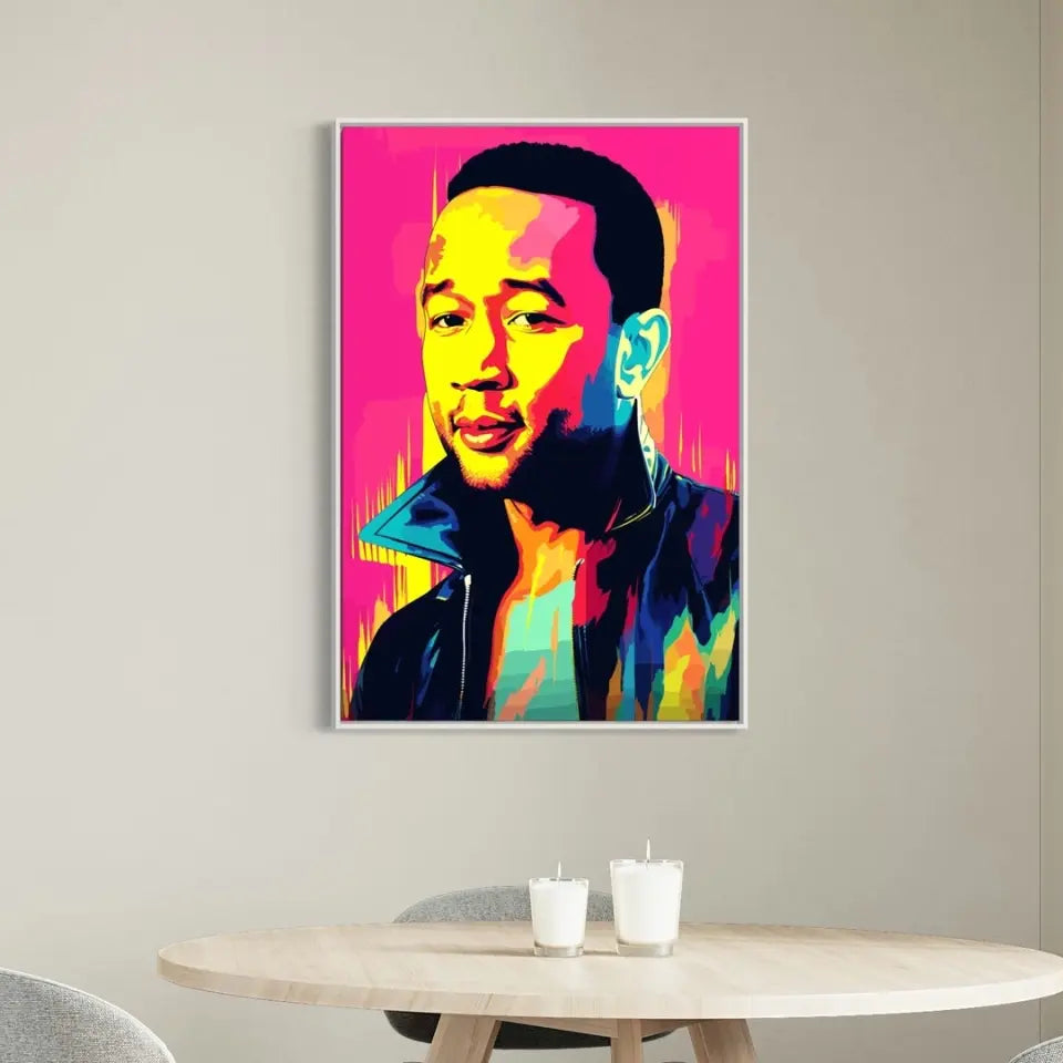 Colorful pop art of John Legend