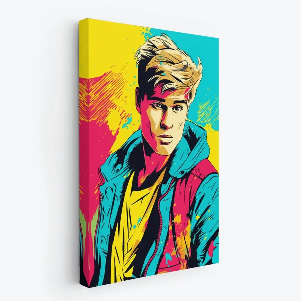 Colorful pop art of Justin Bieber