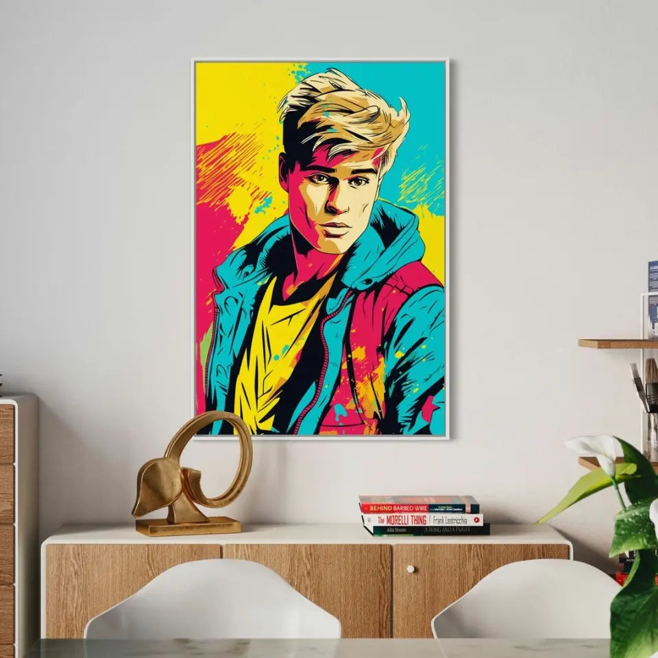 Colorful pop art of Justin Bieber