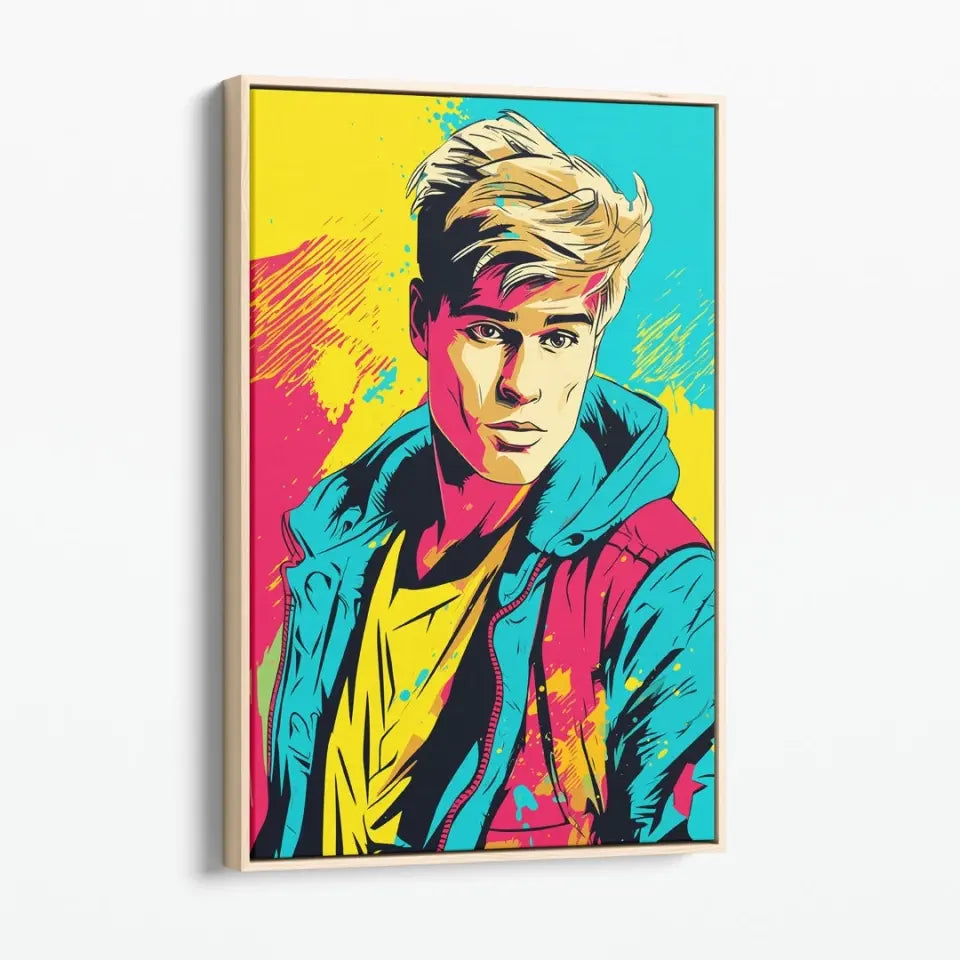 Colorful pop art of Justin Bieber