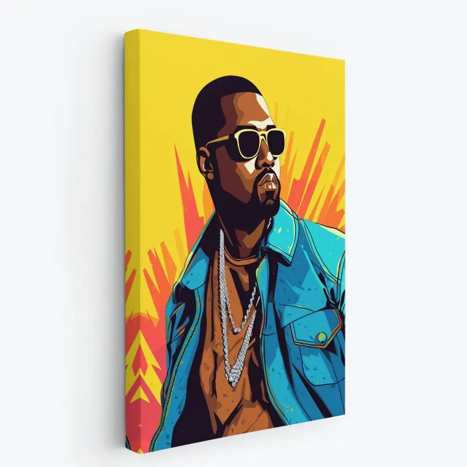 Colorful pop art of Kanye West