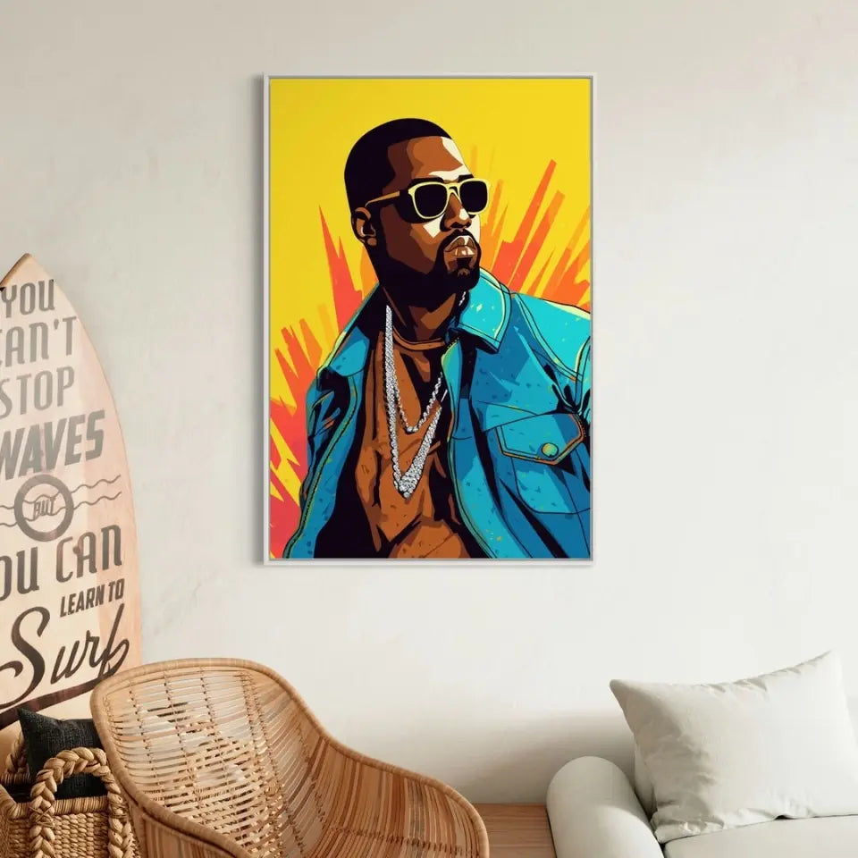 Colorful pop art of Kanye West