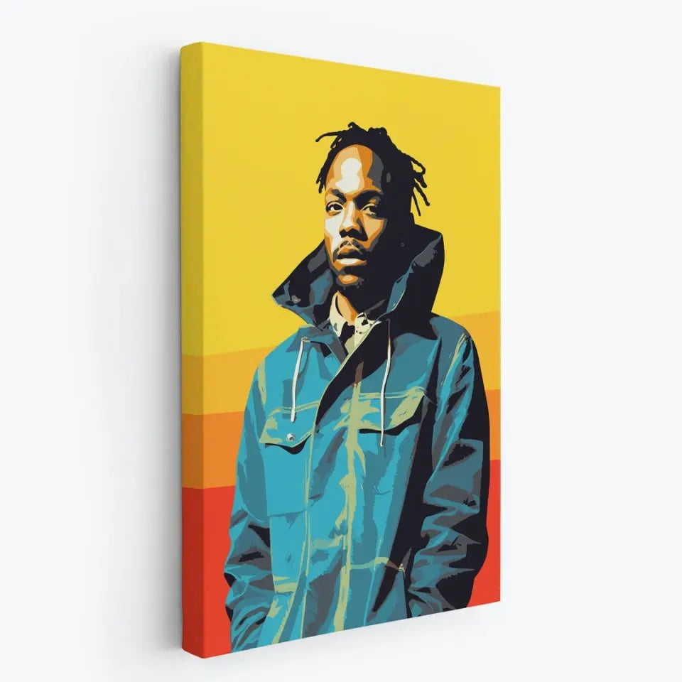 Colorful pop art of Kendrick Lamar