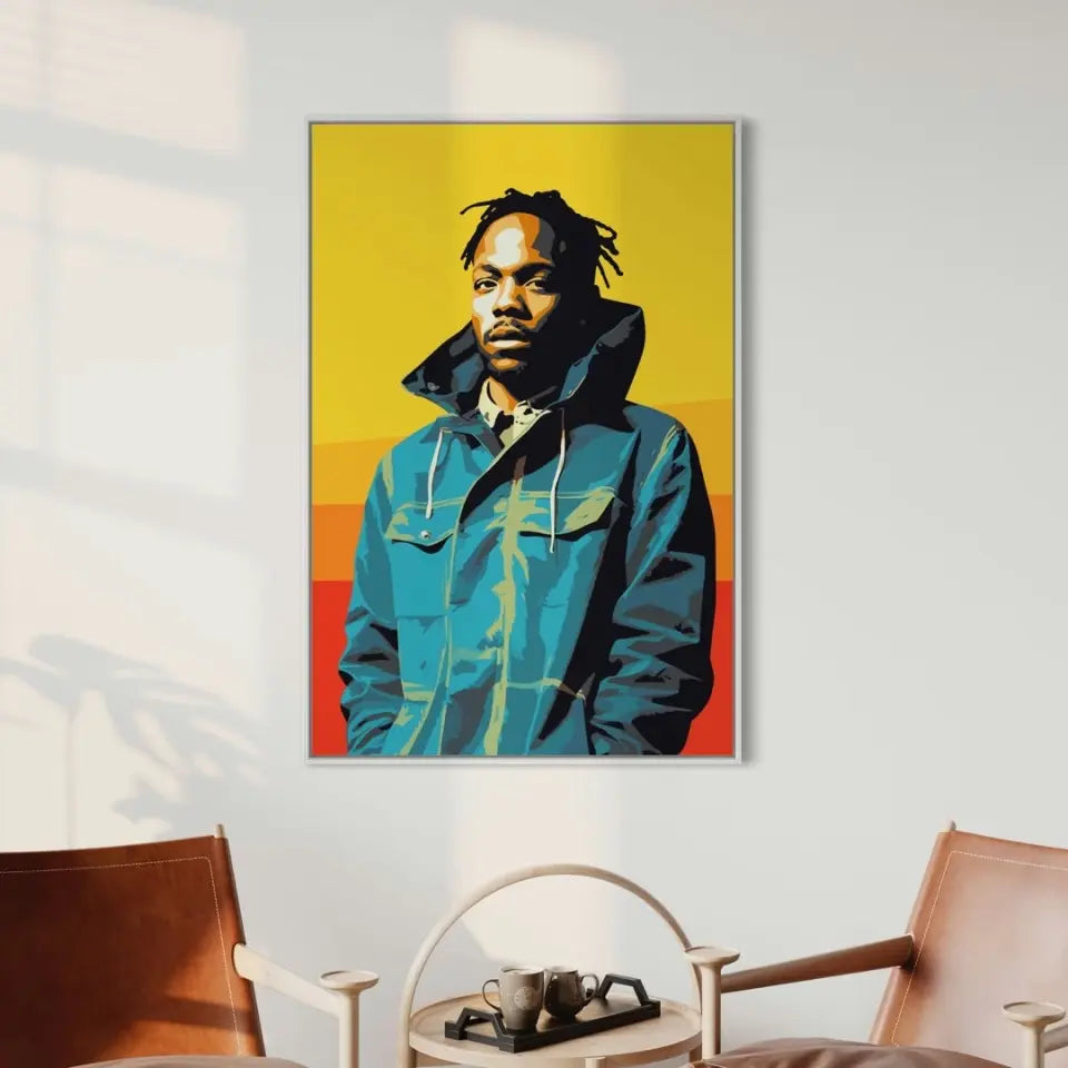 Colorful pop art of Kendrick Lamar