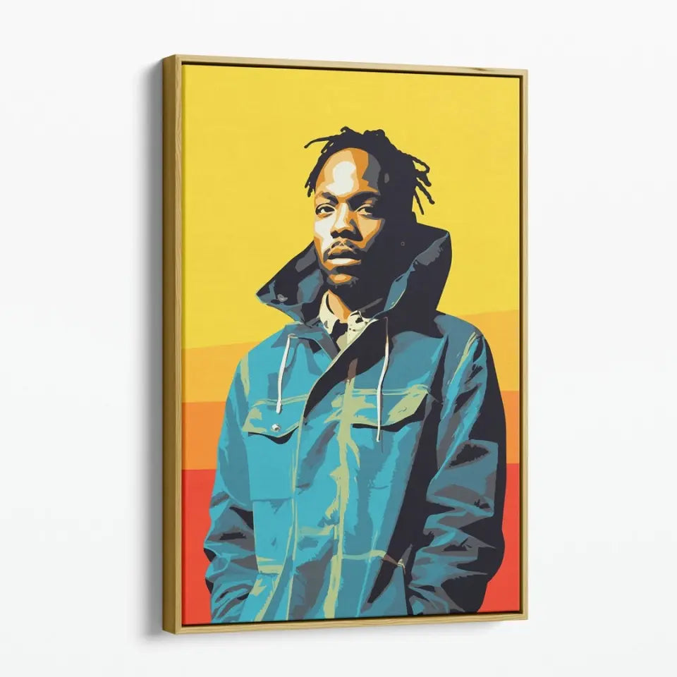 Colorful pop art of Kendrick Lamar