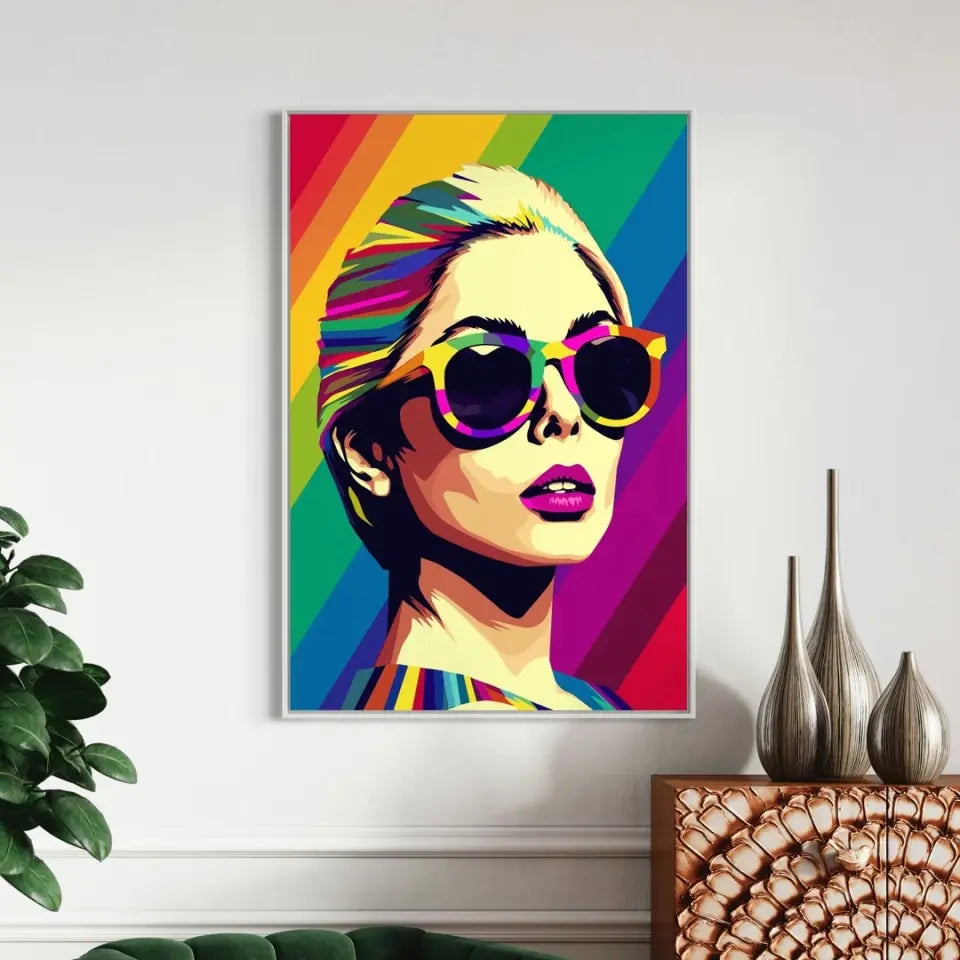 Colorful pop art of Lady Gaga