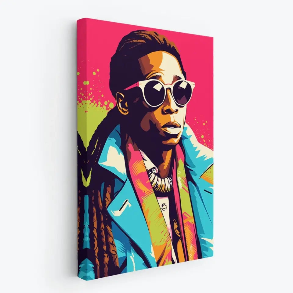 Colorful pop art of Lil Wayne