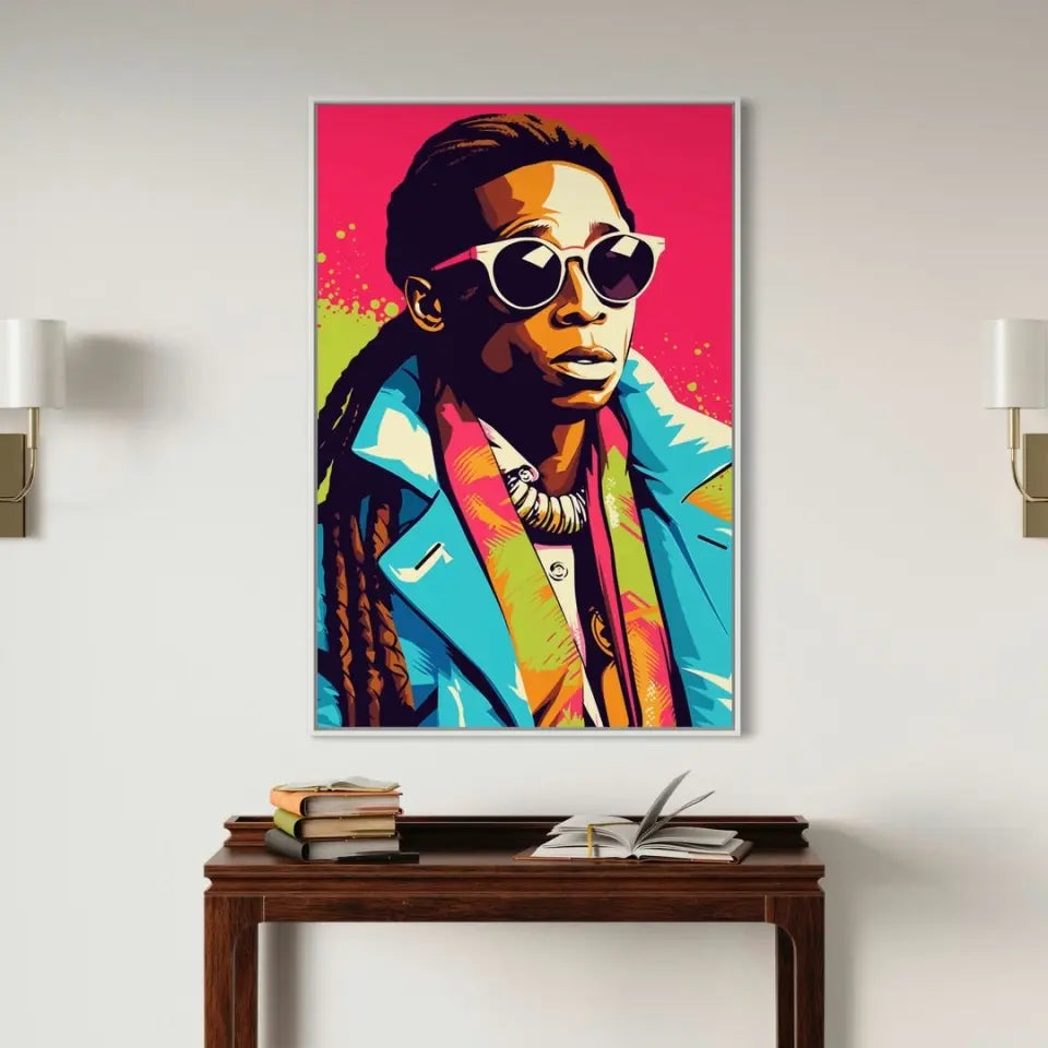 Colorful pop art of Lil Wayne