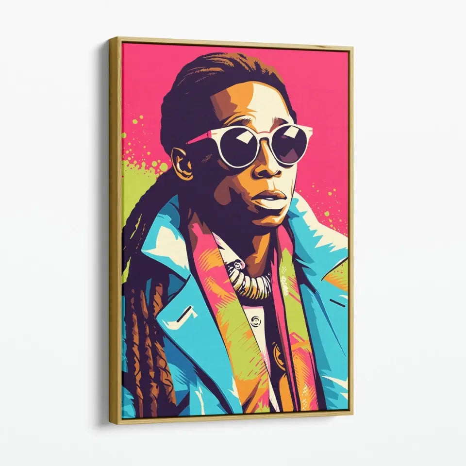 Colorful pop art of Lil Wayne