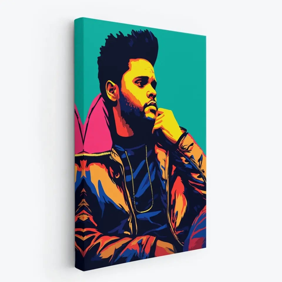 Colorful pop art of The Weeknd