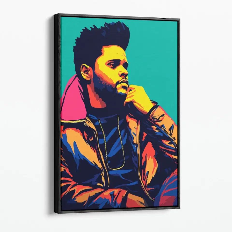 Colorful pop art of The Weeknd