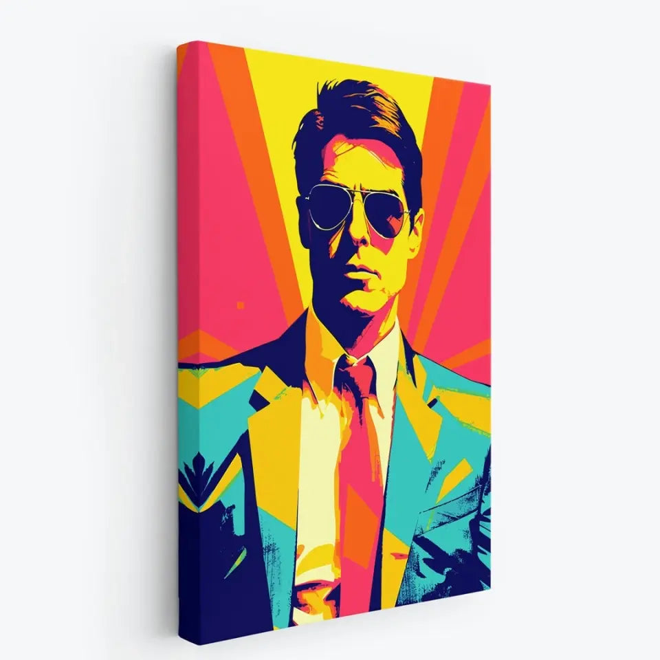 Colorful pop art of Tom Cruise