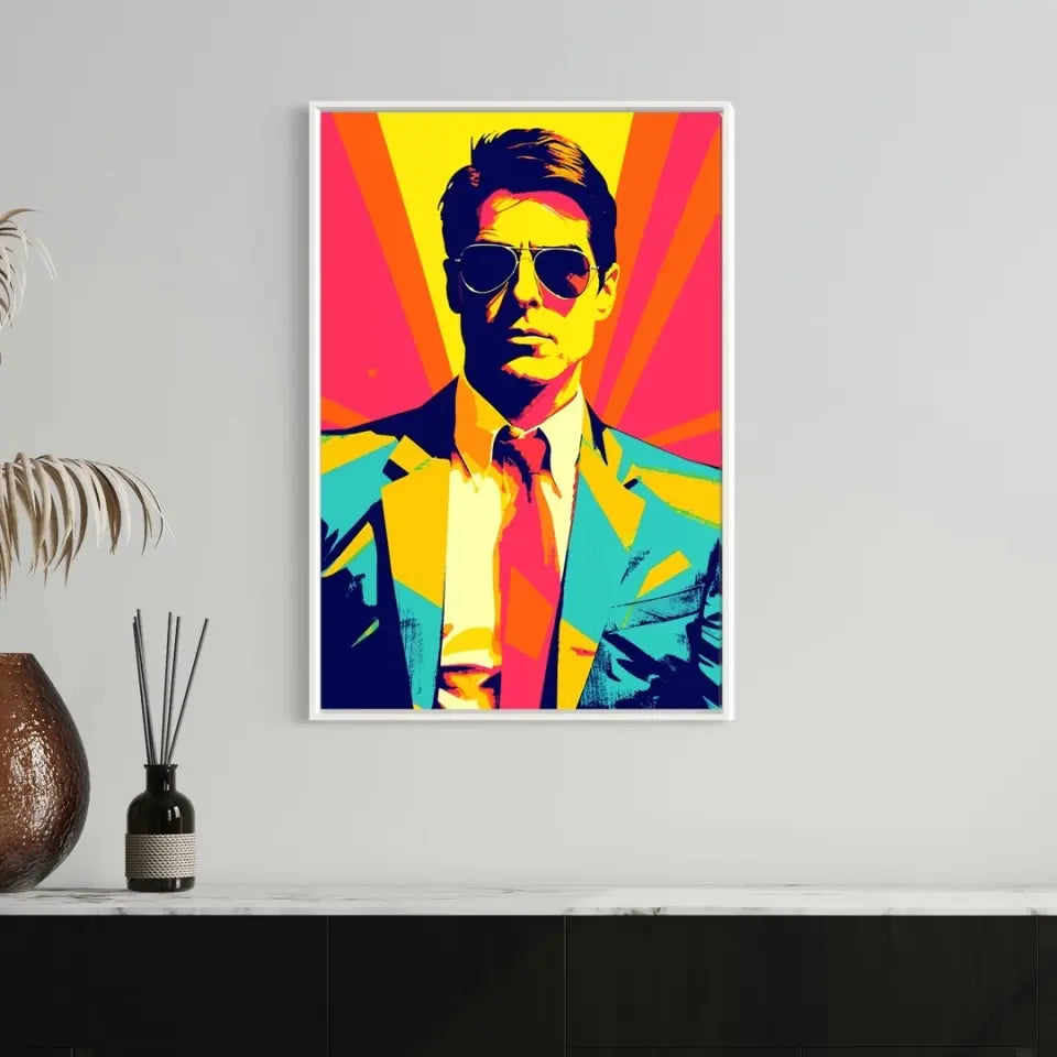 Colorful pop art of Tom Cruise