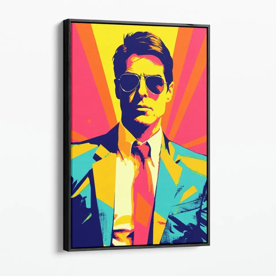 Colorful pop art of Tom Cruise