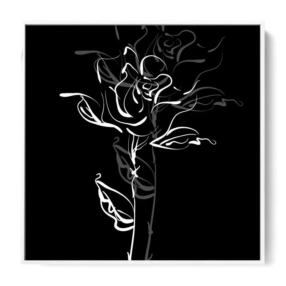 Rose in a graphic, white on black #F13