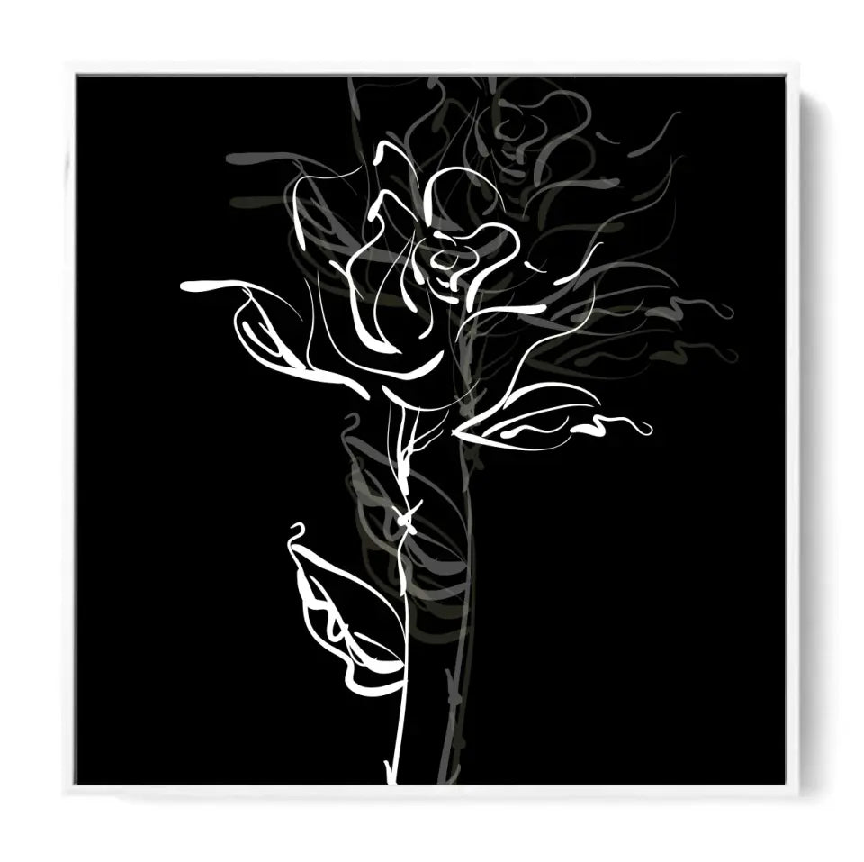 Rose in a graphic, white on black #F14