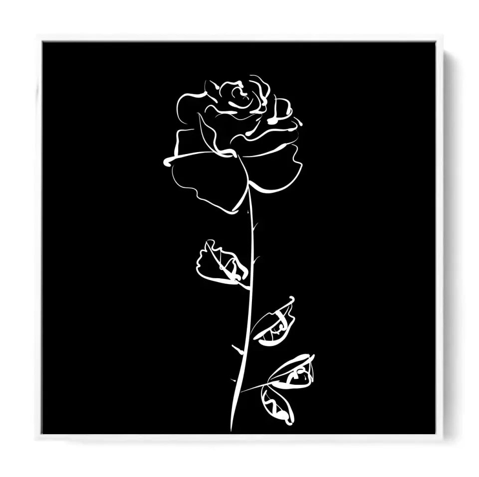 Rose in a graphic, white on black #F16