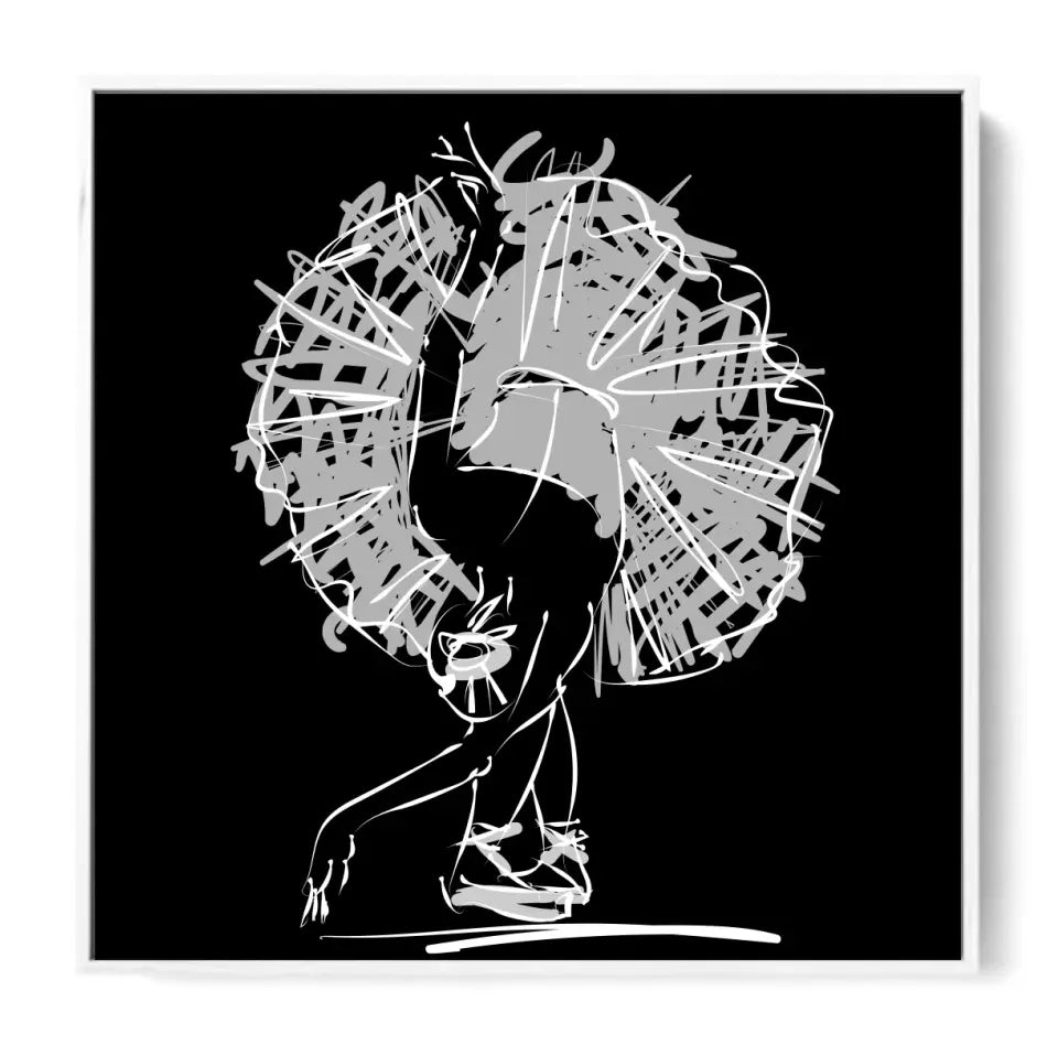 Ballerina in the classical ballet pose of bowing, white on black #B12