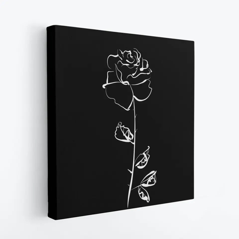 Rose in a graphic, white on black #F16